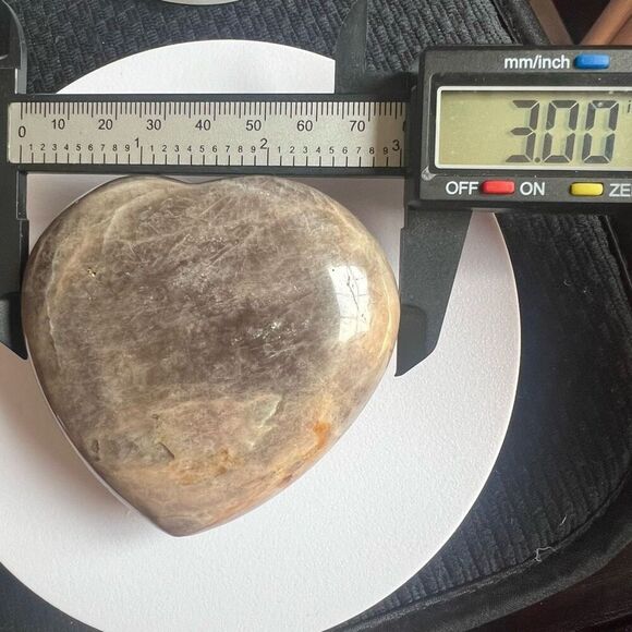 Black‎ Moonstone Large Puffy Heart with Stand - Picture 10 of 13